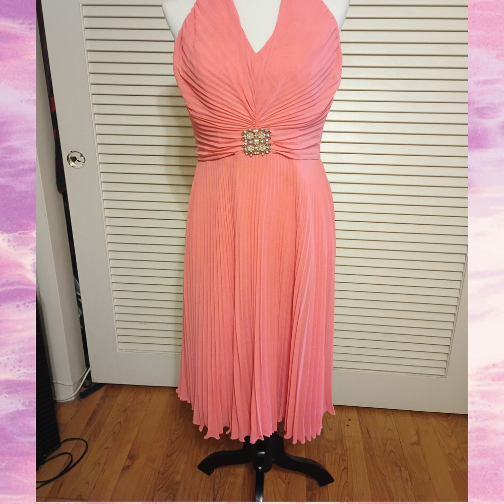 Aspeed Design Formal Wedding Mid Length Wedding Dress with Pleated Button Size L